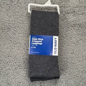 Old Navy High-Rise Cropped Leggings Gray Knit Activewear‎ Casual Small